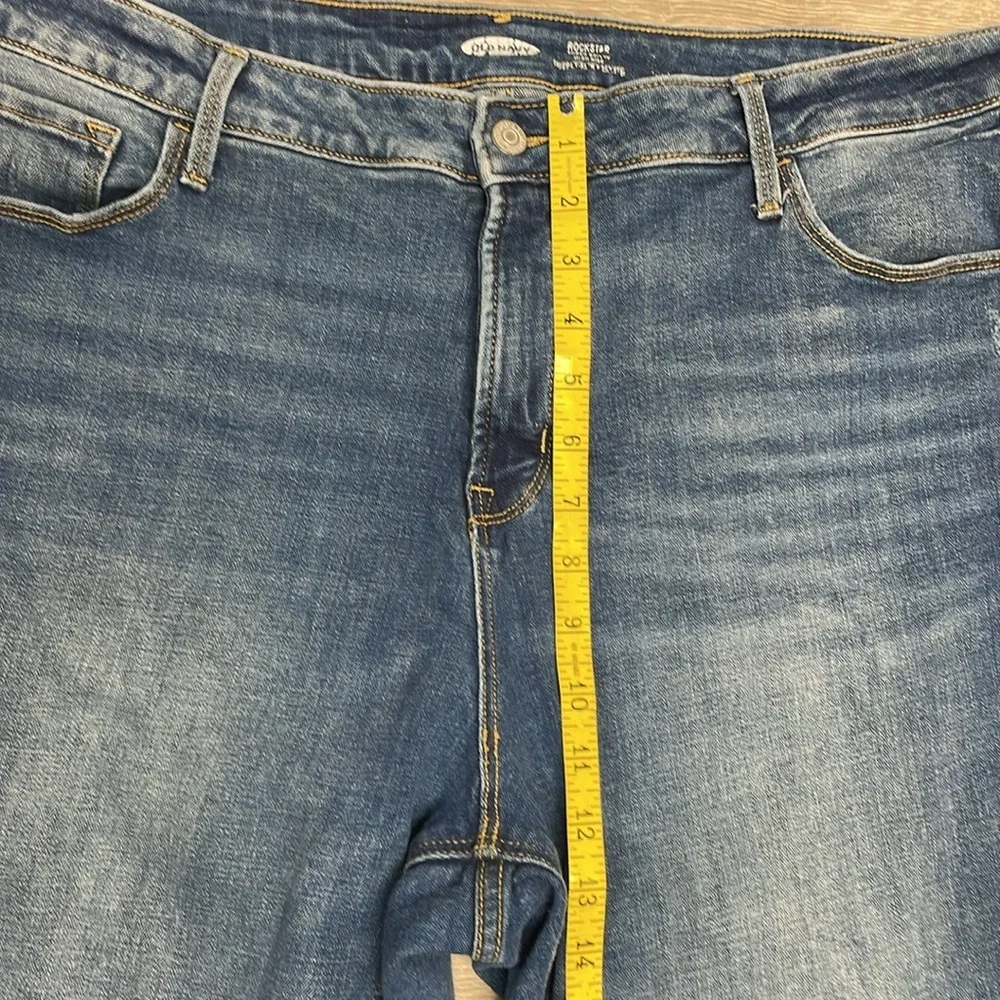 Old Navy Rockstar Super Skinny High Rise Secret Slim Pocket Distressed Denim 18L